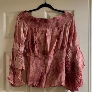 Chic Pink Off-Shoulder Women's Blouse